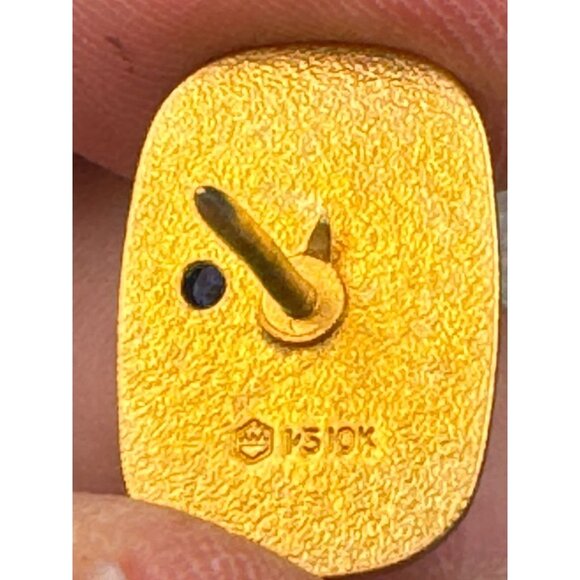 Vintage Sears 30 Year Service Pin 1/5/10K Gold Filled with Blue Topaz - Picture 2 of 2